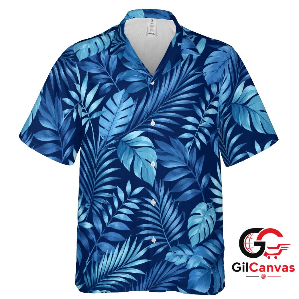 Tropical Leaf Hawaiian Shirt For Men Summer Vacations Stylish Beachwear Fit