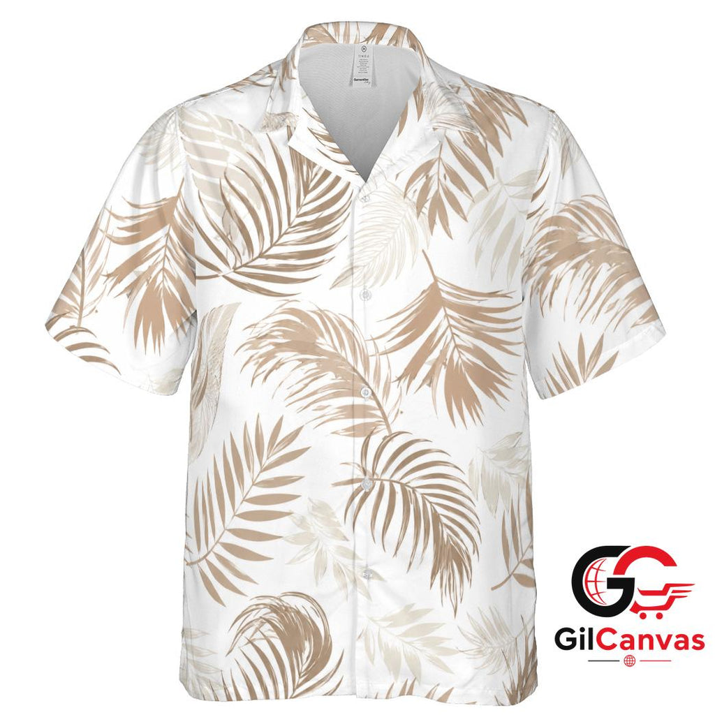 Tropical Leaf Hawaiian Shirt For Unisex Beach Vacation Summer Floral Prints
