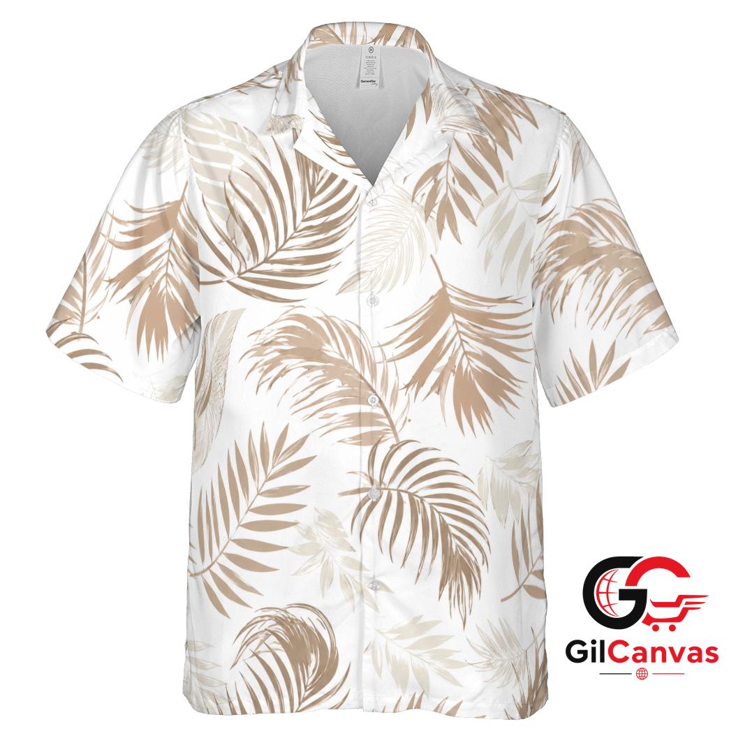 Tropical Leaf Hawaiian Shirt For Unisex Beach Vacation Summer Floral Prints