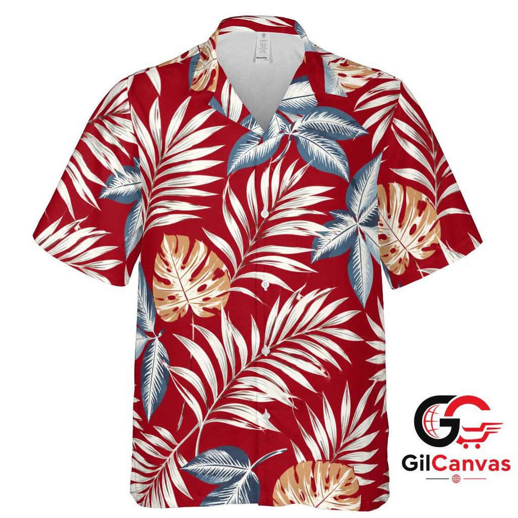 Tropical Leaf Hawaiian Shirt Perfect Women Summer Fun Beachwear Fashion Vibe