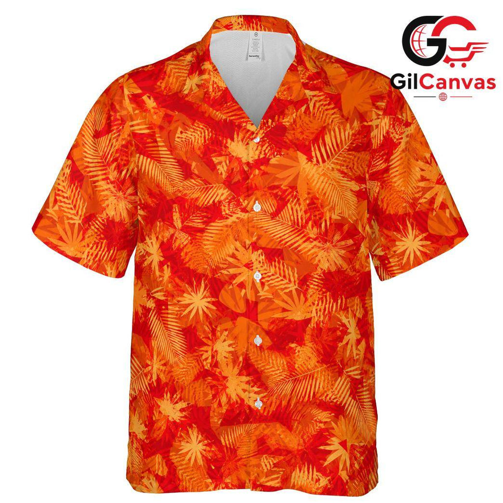 Tropical Leaf Hawaiian Shirt, Unisex Vacation Wear Casual Summer Apparel