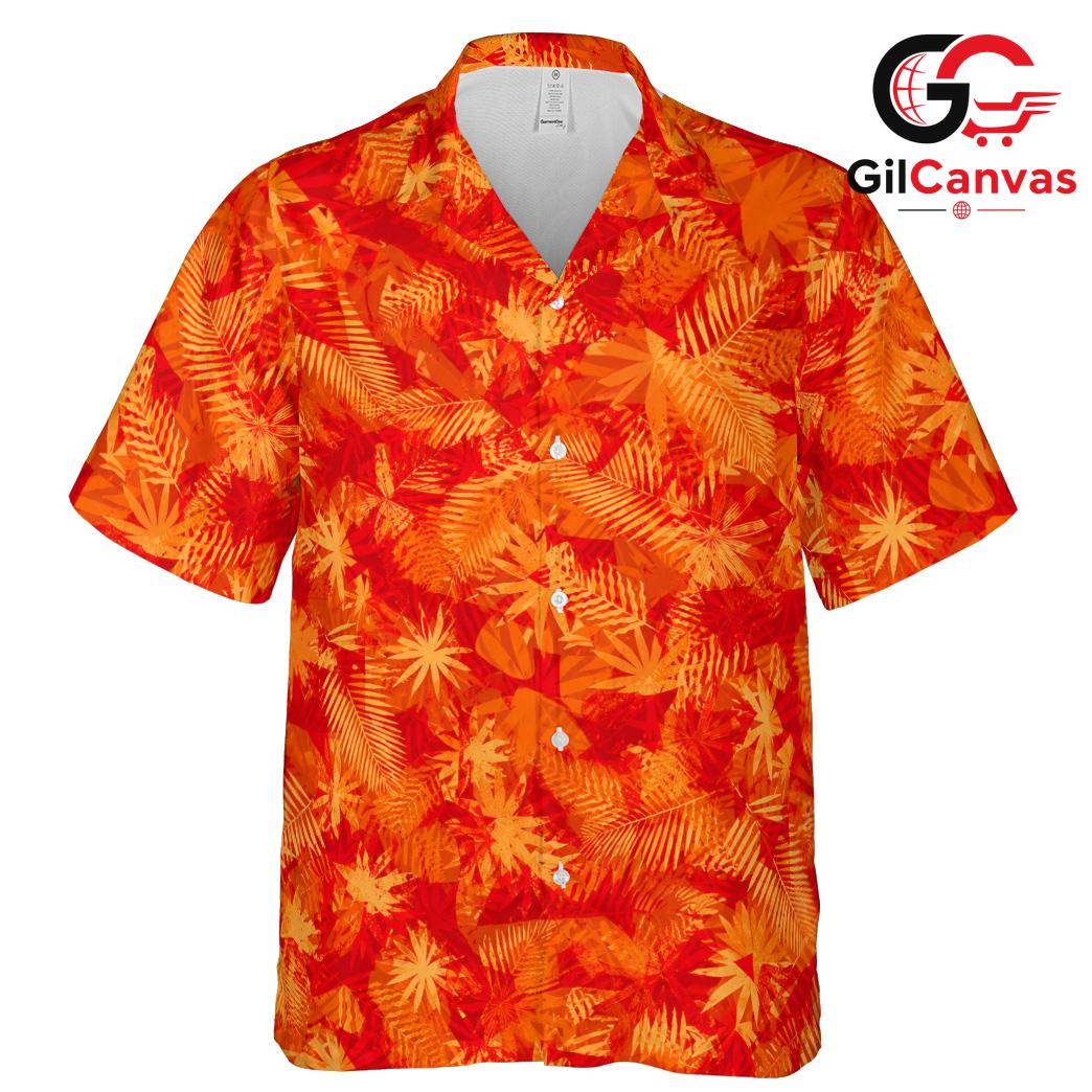 Tropical Leaf Hawaiian Shirt, Unisex Vacation Wear Casual Summer Apparel