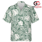 Tropical Leaf Print Shirt Women, Elegant Summer Style For Beach Vacations