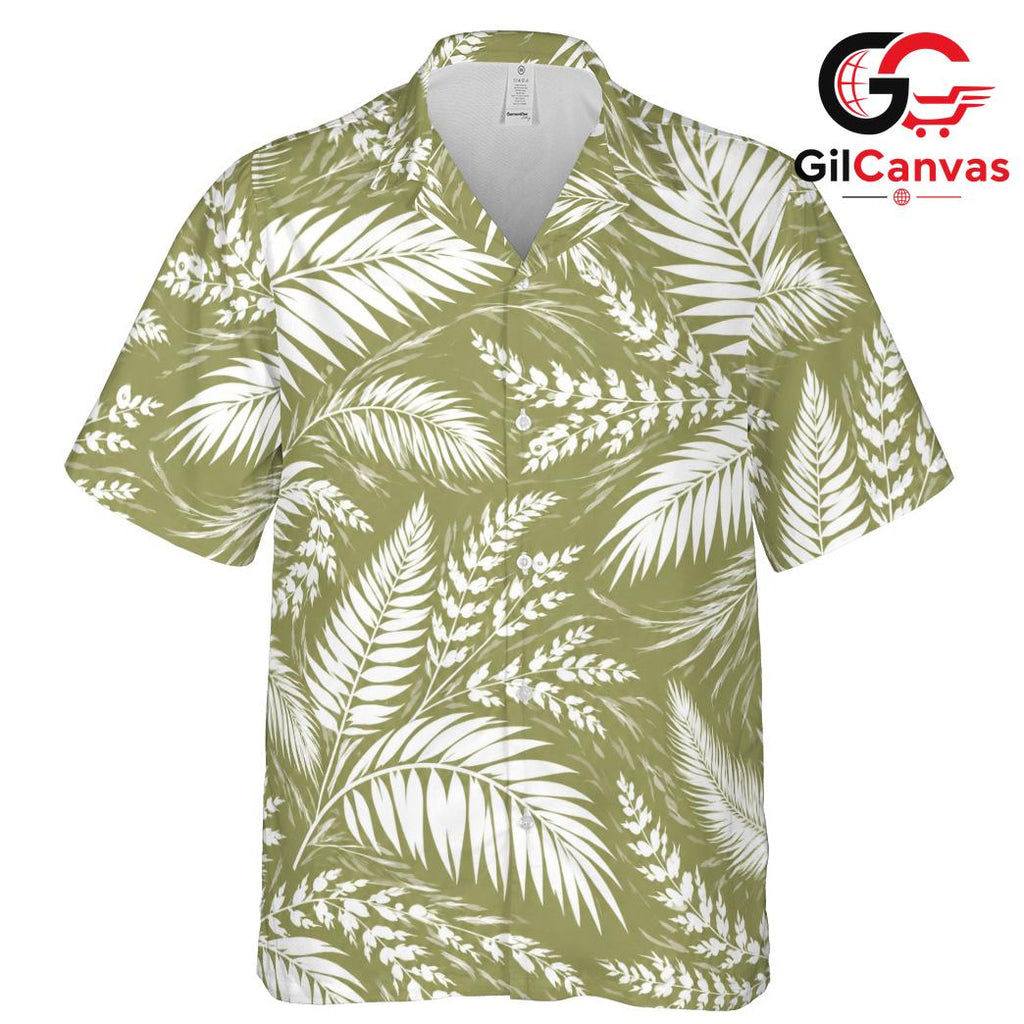 Tropical Leaves Hawaiian Shirt, Stylish Casual Wear for Men Summer Events