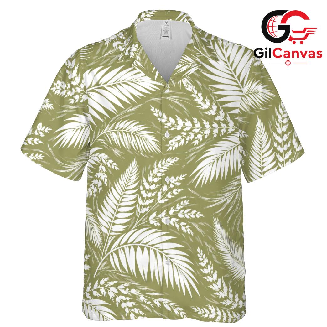 Tropical Leaves Hawaiian Shirt, Stylish Casual Wear for Men Summer Events
