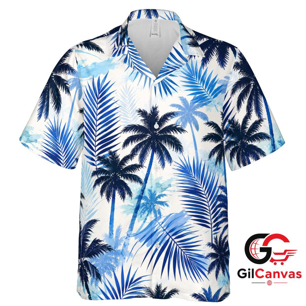 Tropical Palm Hawaiian Shirt For Summer Beach Vacation Unisex Casual Wear