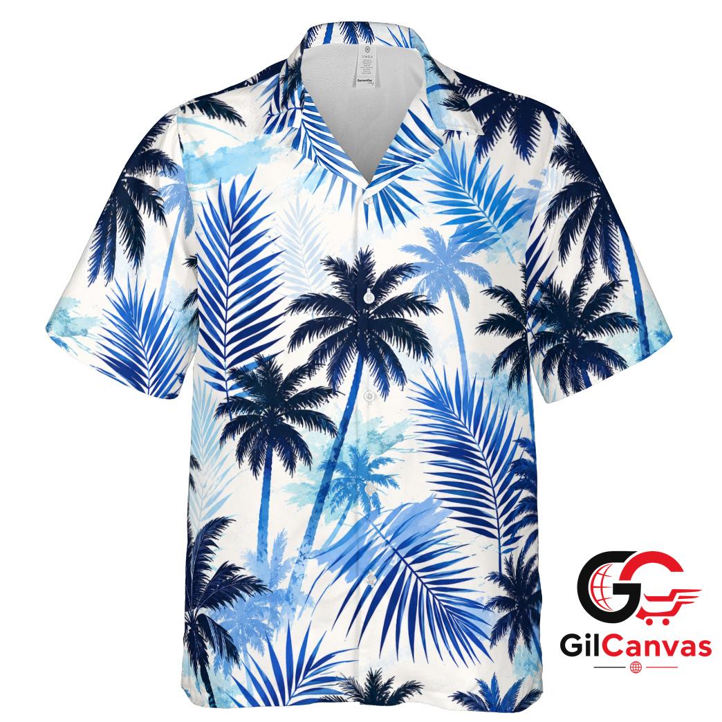 Tropical Palm Hawaiian Shirt For Summer Beach Vacation Unisex Casual Wear