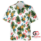 Tropical Pineapple Hawaiian Tee Perfect Men Summer Vacation Tropical Style Fit