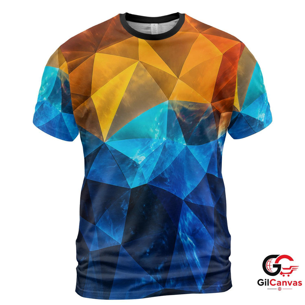 Unique Geometric 3D T-Shirt, Trendy Unisex Fashion Tee Gift For Summer Parties