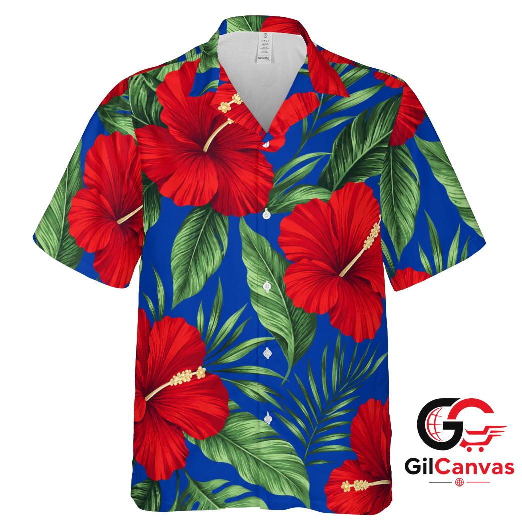 Vibrant Floral Hawaiian Shirt For Summer Vacation Unisex Tropical Beachwear