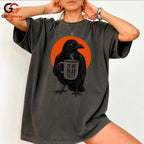 Vintage Halloween Raven Tee Quirky Gift Design Perfect For Men Women Apparel
