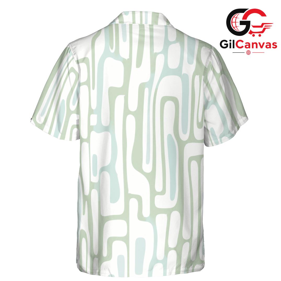 Abstract Pattern Beach Shirt, Lightweight Men Summer Vacation Casual Top
