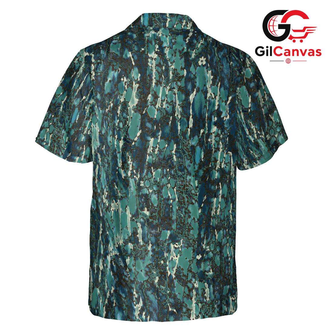 Abstract Teal Ocean Wave Tee, Unisex Tropical Vacation Wear Summer Beach Party