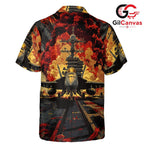 Airplane Graphic Hawaiian Tee, Casual Attire for Men Summer Beach Parties
