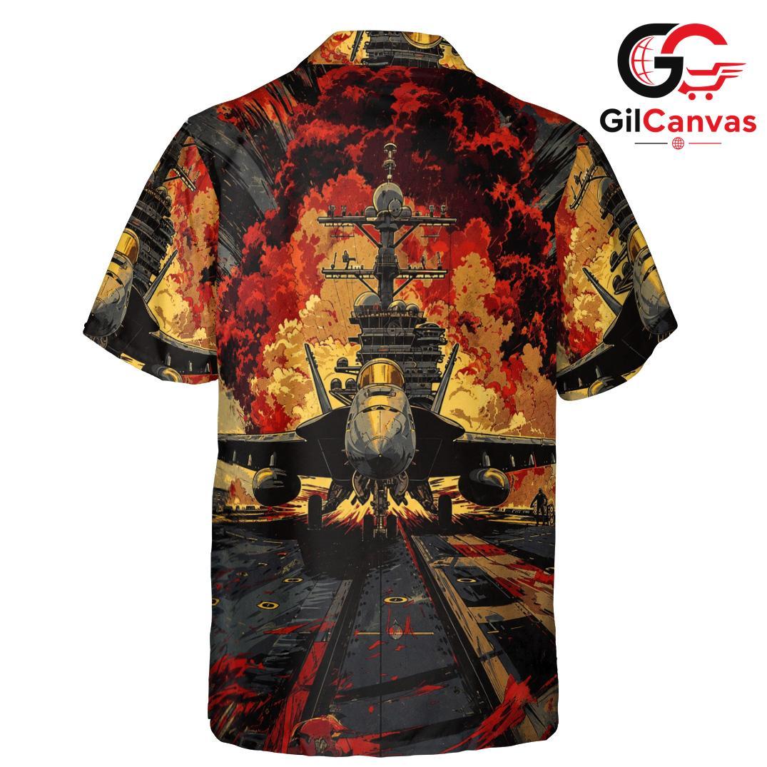 Airplane Graphic Hawaiian Tee, Casual Attire for Men Summer Beach Parties