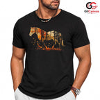Autumn Forest Horse T-Shirt Unisex Silhouette Nature Equestrian Lover Gift