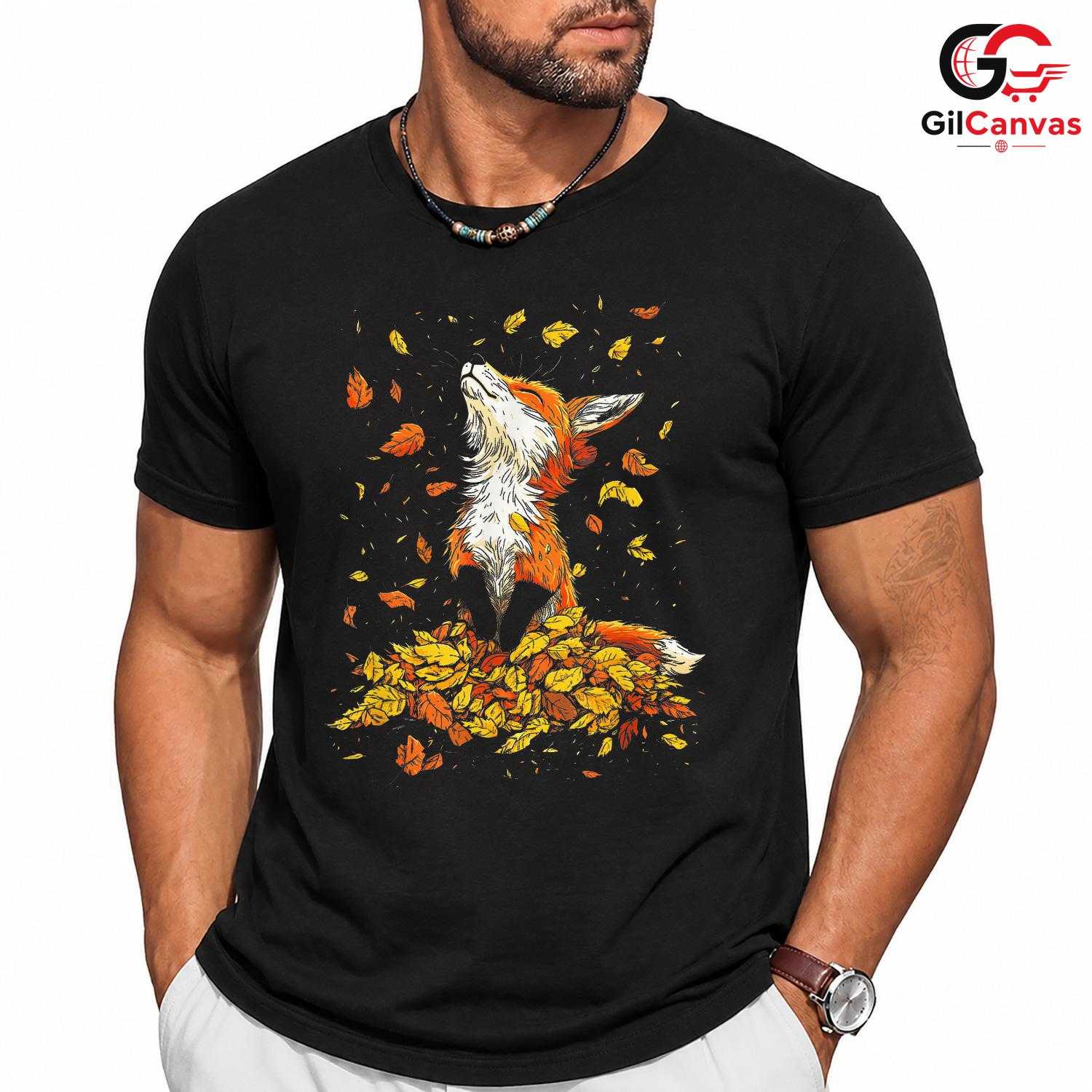 Autumn Fox Animal T-Shirt Unisex Cute Fall Nature Lover Gift Kids And Adults