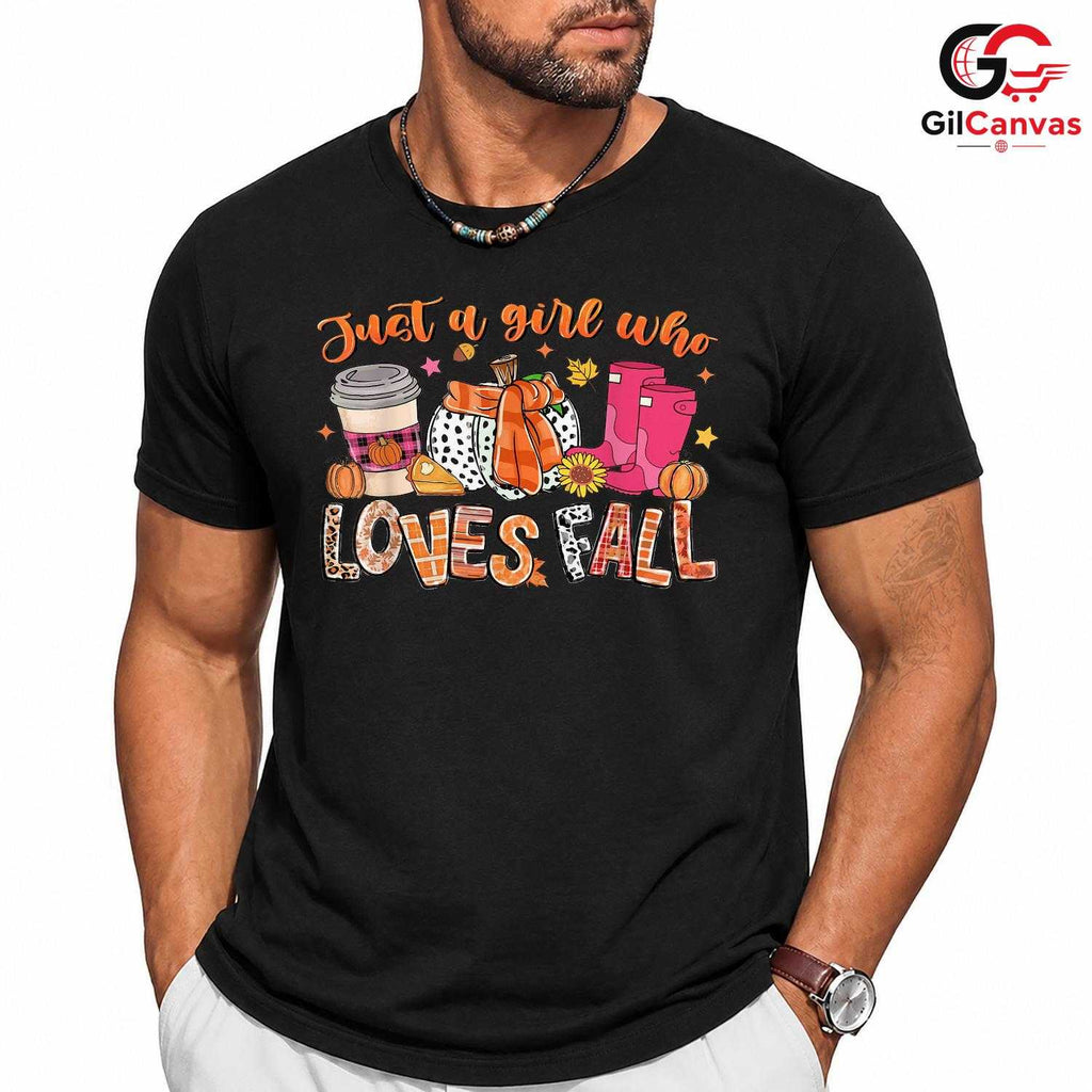 Autumn Vibes Girl T-Shirt Unisex Cute Fall Season Perfect Gift Idea Teens