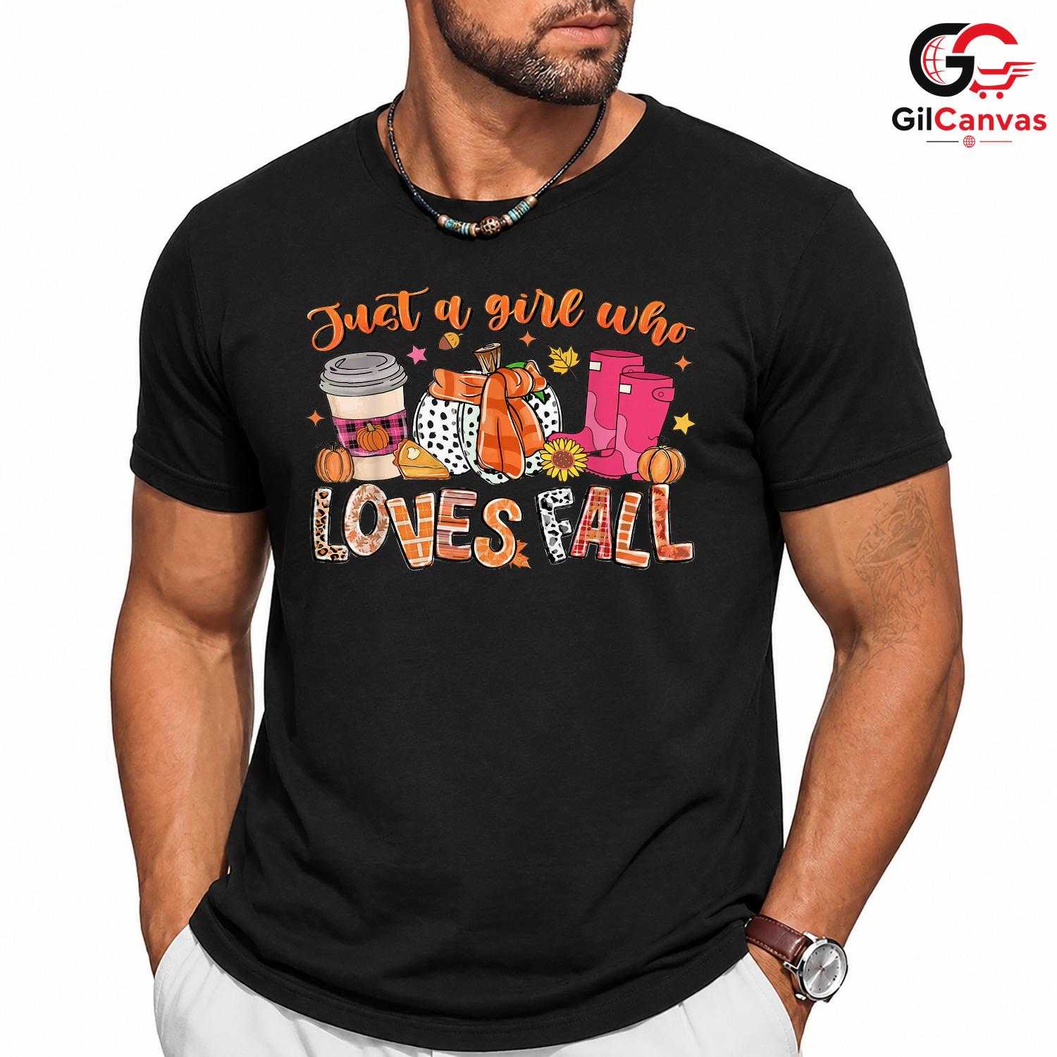 Autumn Vibes Girl T-Shirt Unisex Cute Fall Season Perfect Gift Idea Teens