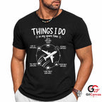 Aviation Spare Time T-Shirt Airplane Enthusiast Flying Hobby Unisex Gift Shirt