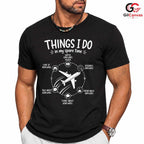 Aviation Spare Time T-Shirt Airplane Enthusiast Flying Hobby Unisex Gift Shirt