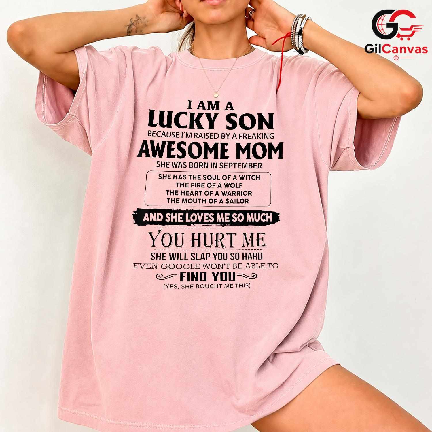Awesome Mom September T-Shirt Unisex Witch Wolf Warrior Family Birthday Gift