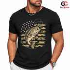 Bass Fishing Graphic T-Shirt Fathers Day Angler Outdoor Sport Unisex Apparel