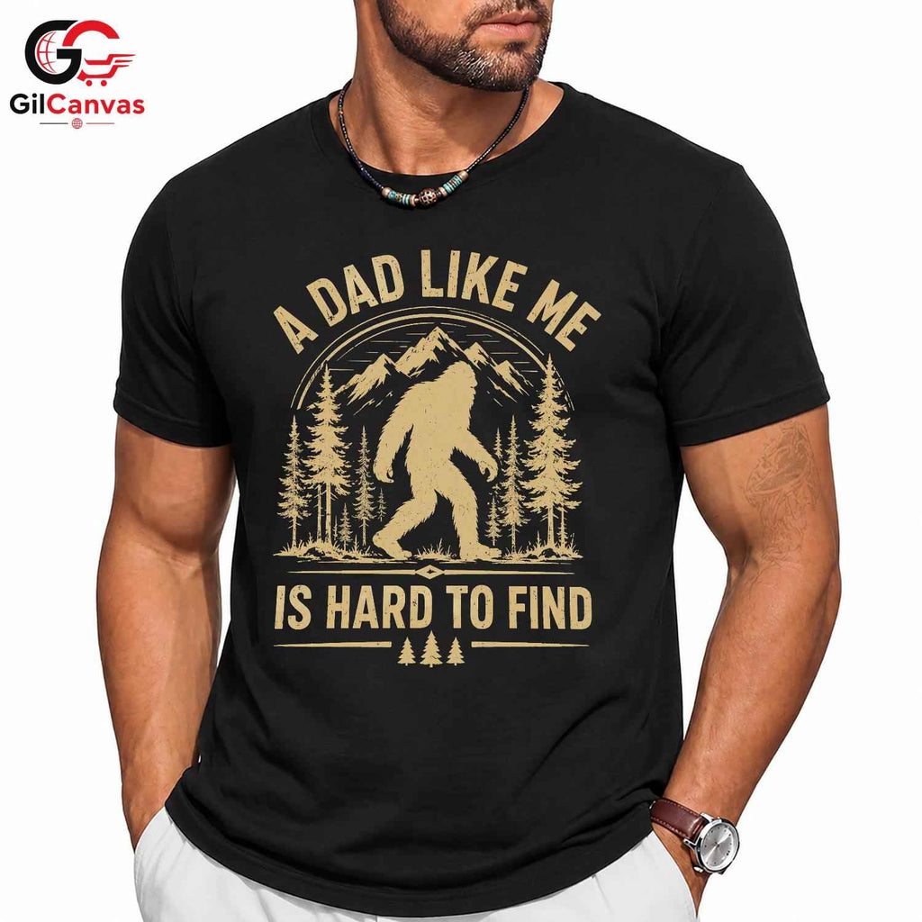 Bigfoot Fathers Day T-Shirt Unisex Outdoor Adventure Lover Forest Graphic Shirt
