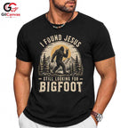 Bigfoot Found Jesus T-Shirt Nature Lover Outdoor Adventure Unisex Tee Gift