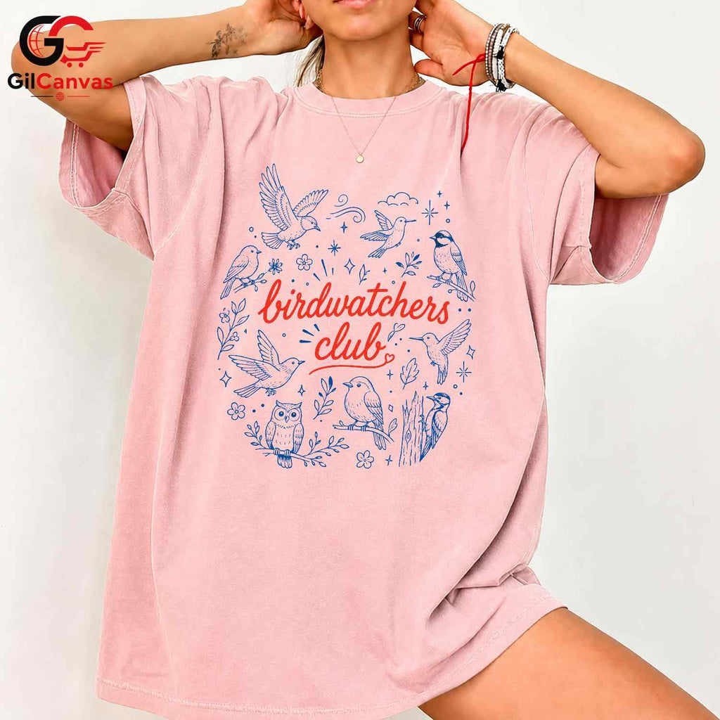 Birdwatchers Club T-Shirt Unisex Nature Enthusiast Wildlife Graphic Apparel