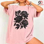 Black Floral Garden T-Shirt Unisex Fashionable Mothers Day Gift Graphic Shirt