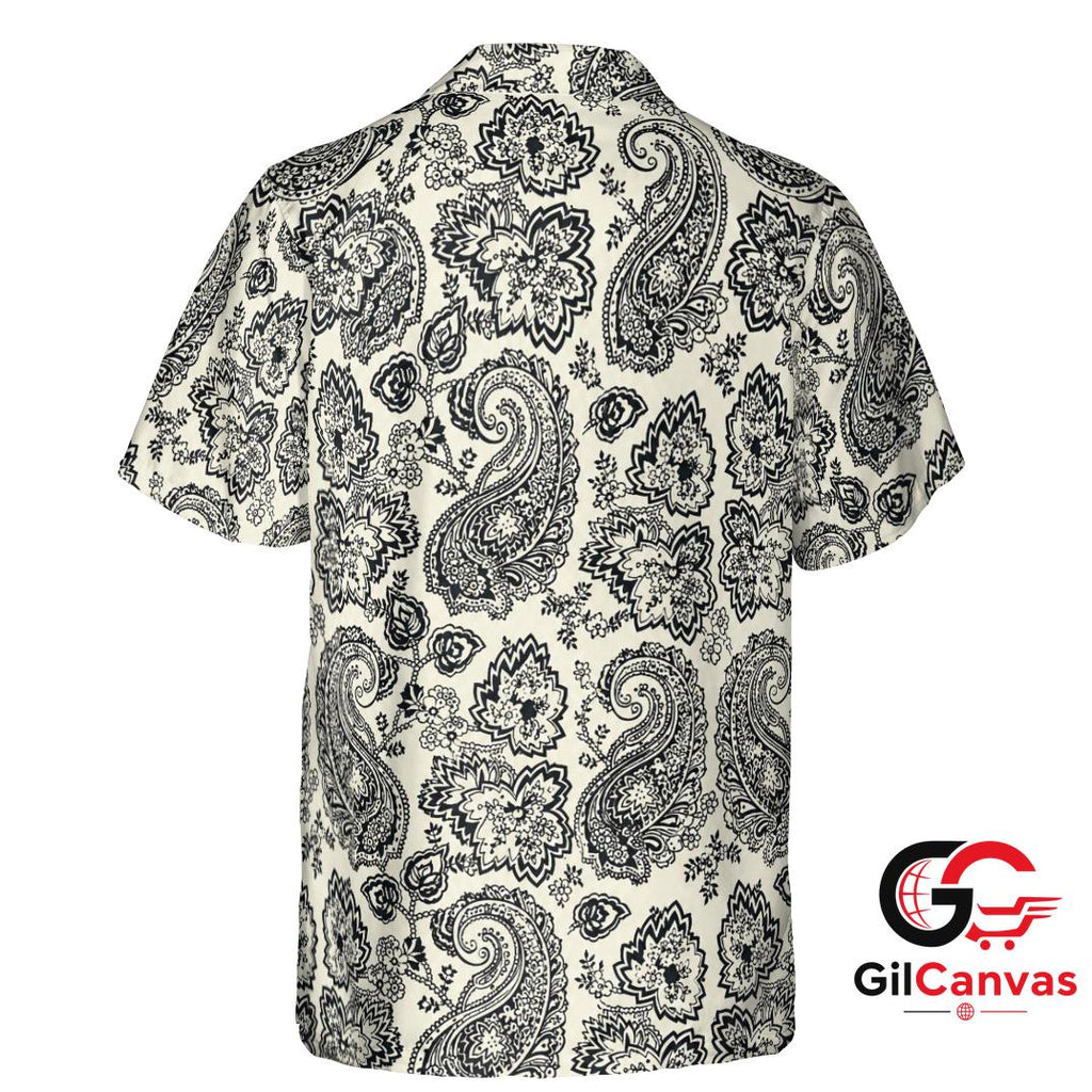 Black Floral Hawaiian Shirt For Summer Unisex Vacation Beach Wear Outfits