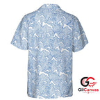 Blue Ocean Wave Hawaiian Shirt For Unisex Summer Beachwear Casual Swimwear Top