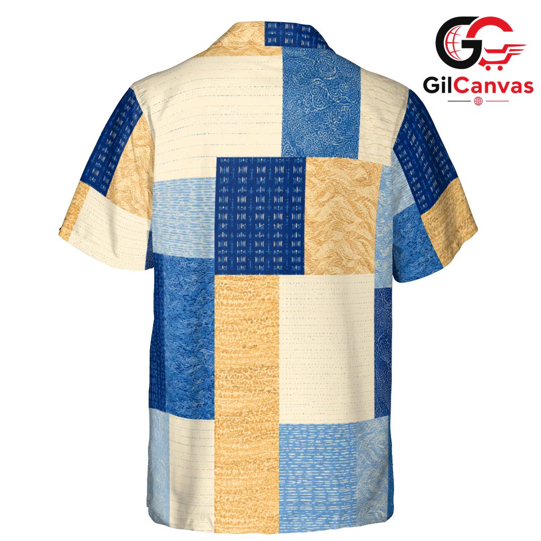 Blue Pattern Floral Shirt, Unisex Summer Vacation Beachwear Casual Apparel