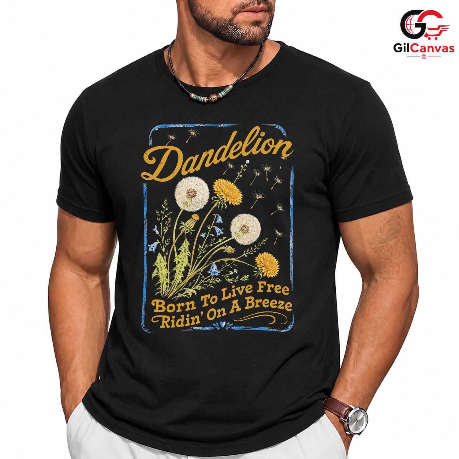 Born To Live Free Floral T-Shirt Botanical Nature Lover Unisex Graphic Apparel