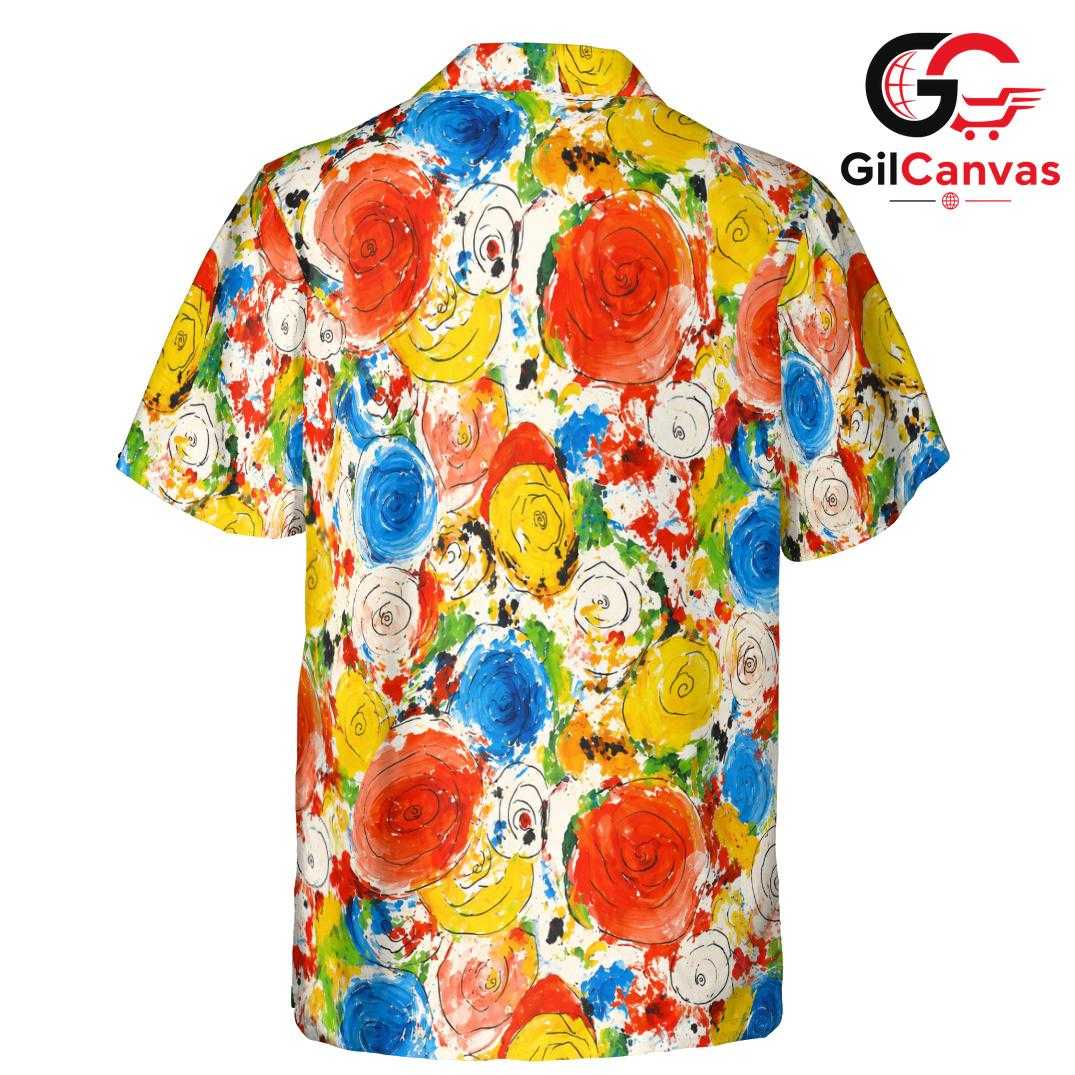 Bright Floral Hawaiian Shirt, Perfect Casual Wear for Men Summer Events