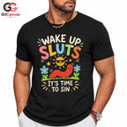 Cartoon Caterpillar T-Shirt Men Women Party Lover Funny Insect Graphic Shirt