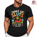 Cartoon Caterpillar T-Shirt Men Women Party Lover Funny Insect Graphic Shirt