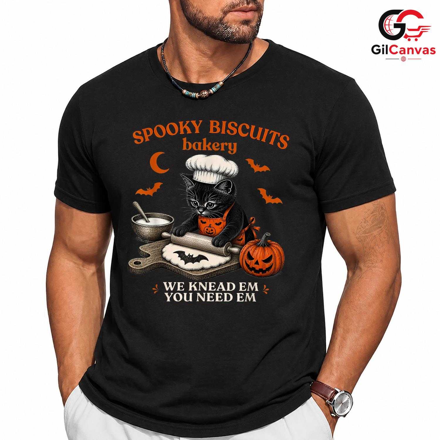 Cat Baker Foodie Spooky T-Shirt Unisex Fun Halloween Gift Idea For Cat Lovers