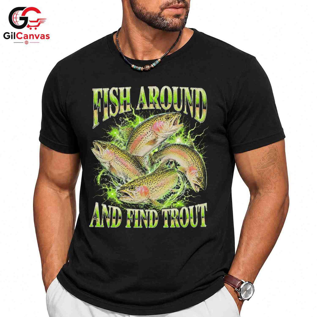 Catchy Trout Fishing T-Shirt Cool Graphics Enthusiast Perfect Unisex Apparel