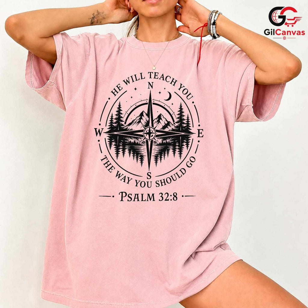 Christian Compass Tee Gift Spiritual Faith Journey Unisex Nature Adventure Tee