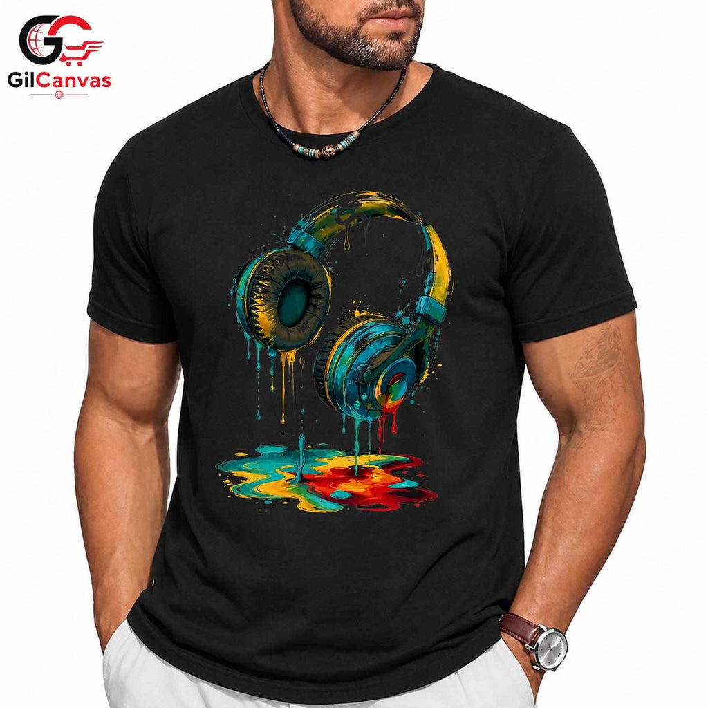 Colorful Music T-Shirt Unisex Teen Music Lover Fan Casual Graphic Apparel Shirt