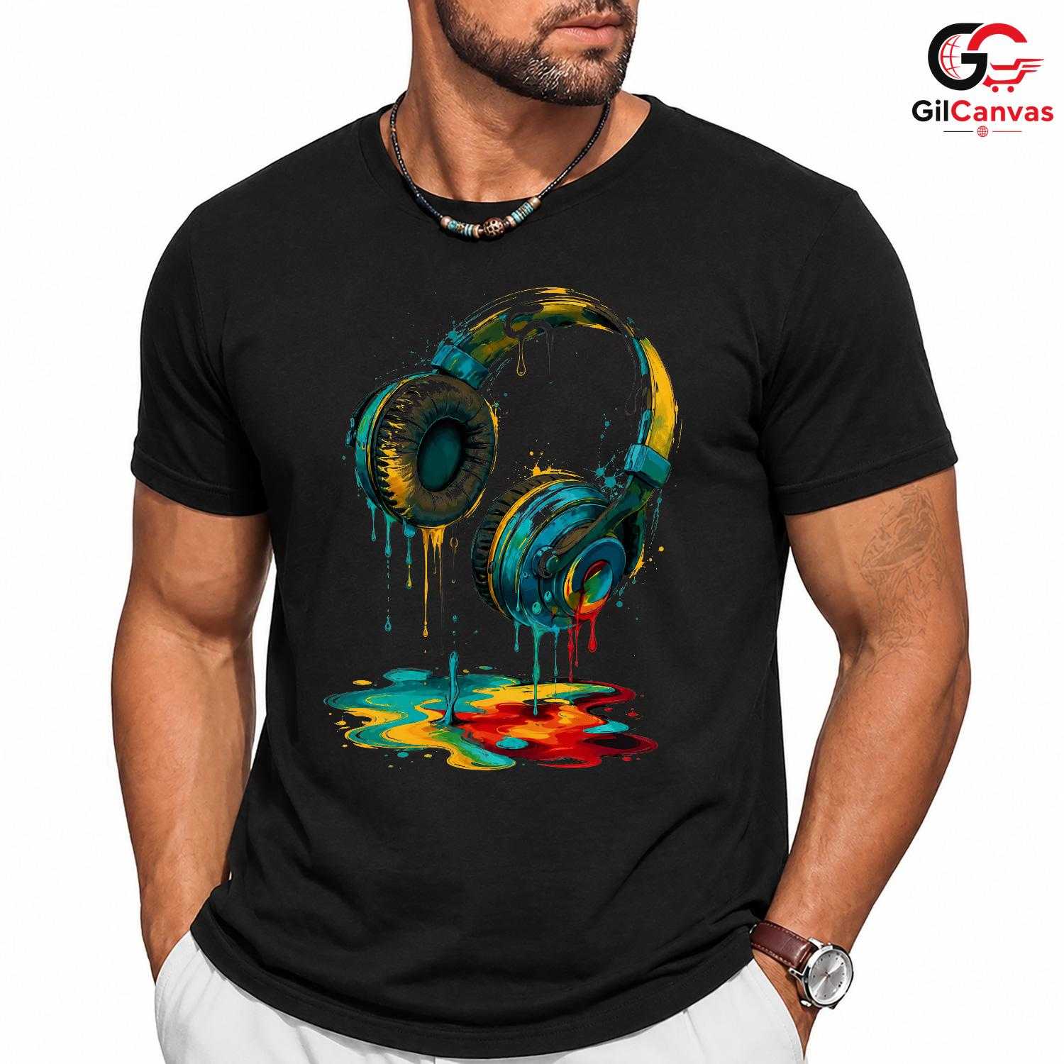 Colorful Music T-Shirt Unisex Teen Music Lover Fan Casual Graphic Apparel Shirt