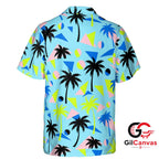 Colorful Palm Hawaiian Shirt For Beach Parties Ideal Men Summer Vibes Wear