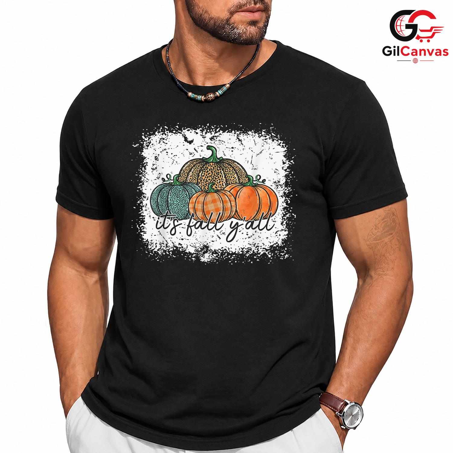 Colorful Pumpkin Fall T-Shirt Unisex Autumn Celebration Family Gathering Gift