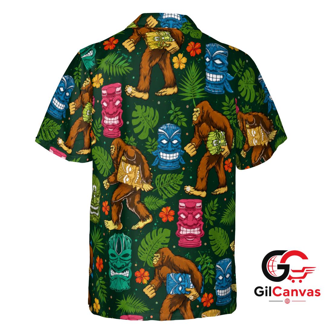 Colorful Tiki Hawaiian Shirt Perfect For Summer Parties Unisex Fun Apparel