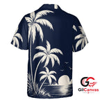 Comfy Palm Tree Hawaiian Shirt For Summer Vacation Unisex Beachwear Vibe