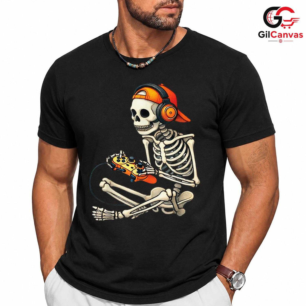Cool Gaming Skeleton Halloween T-Shirt Unisex Perfect Gamer Birthday Gift
