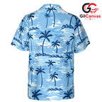 Cool Palm Tree Hawaiian Shirt, Unisex Beachwear For Summer Vacation Apparel