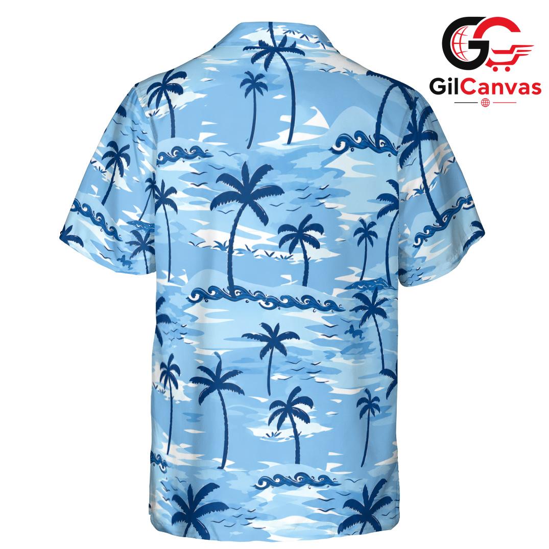 Cool Palm Tree Hawaiian Shirt, Unisex Beachwear For Summer Vacation Apparel